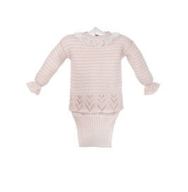 Baby and newborn sweater and panties set in cotton