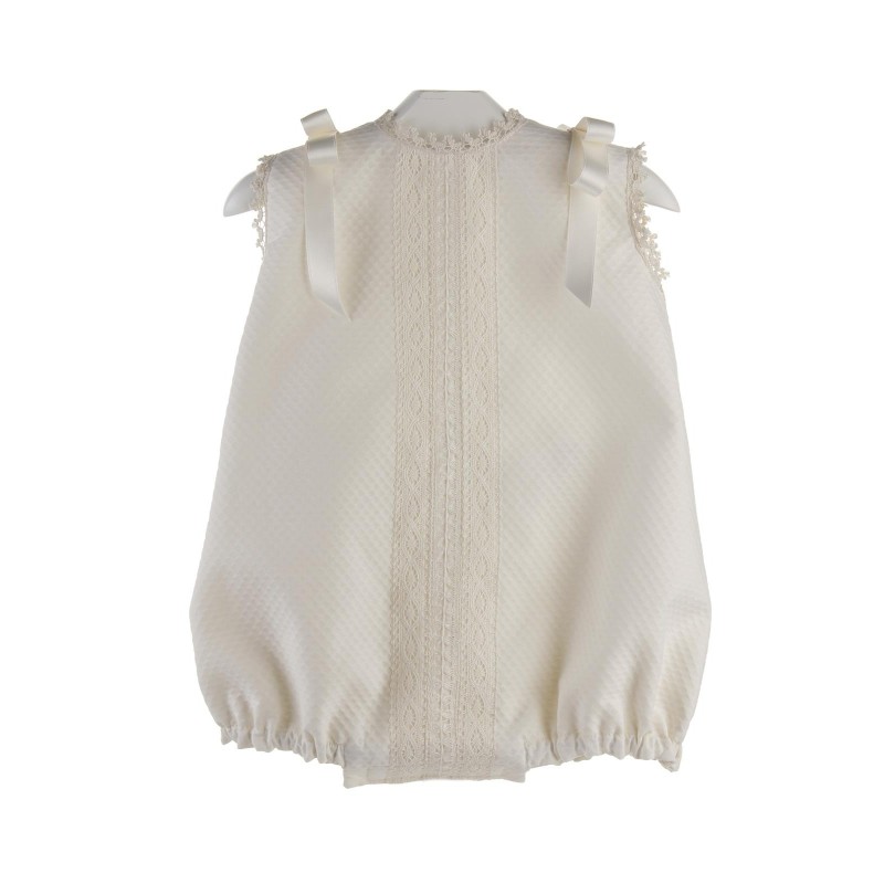 Ranita Amberes para bebé de piqué marfil Ranita Amberes para bebé de piqué marfil