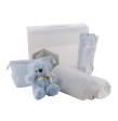 Gift briefcase for newborns and babies with bag, bottle, blanket and teddy bear Gift briefcase for newborns and babies with bag, bottle, blanket and teddy bear