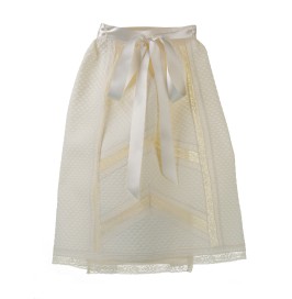 Faldón de ceremonia y bautizo para bebé con entredoses de batista y Valencienne