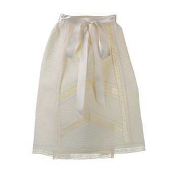 Faldón de ceremonia y bautizo para bebé con entredoses de batista y Valencienne