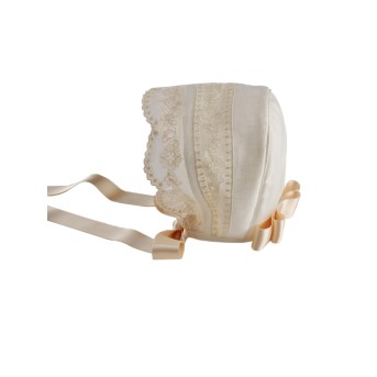 Capota de ceremonia y bautizo para bebé de lino