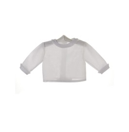 Camisa de ceremonia y bautizo para bebé con volante plisado