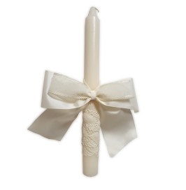 Vela de bautizo marfil plumeti