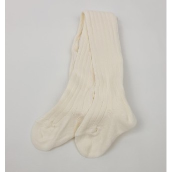 Leotardos de canalé marfil