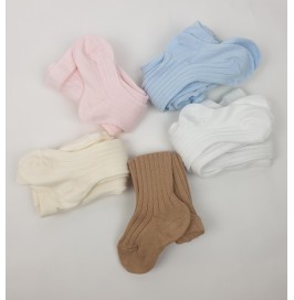 Leotardos de canalé marfil/ blancos